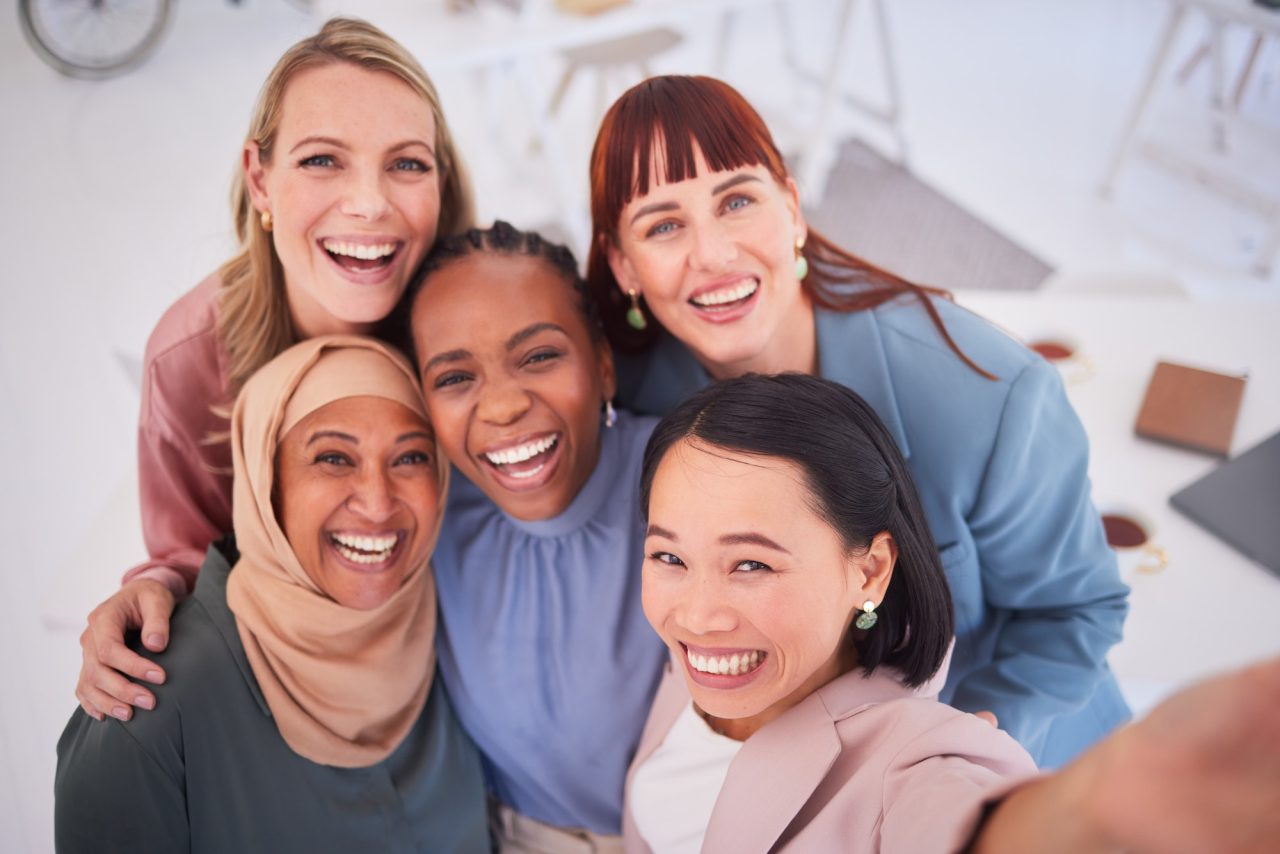 Group of confident women smiling together